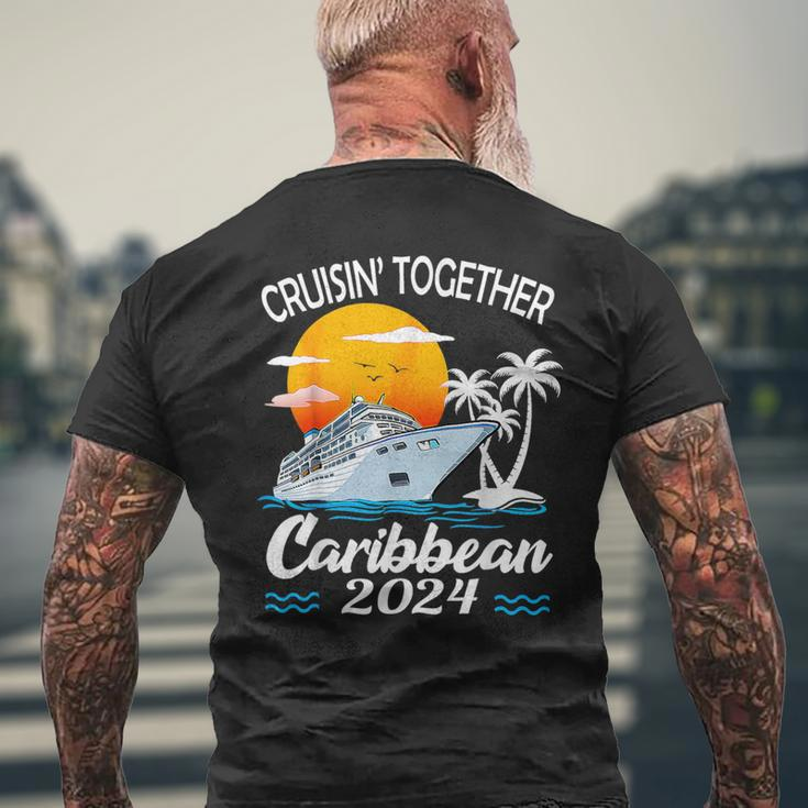Cruisin Together Caribbean Cruise 2024 Family Vacation Men's T-shirt Back Print Gifts for Old Men