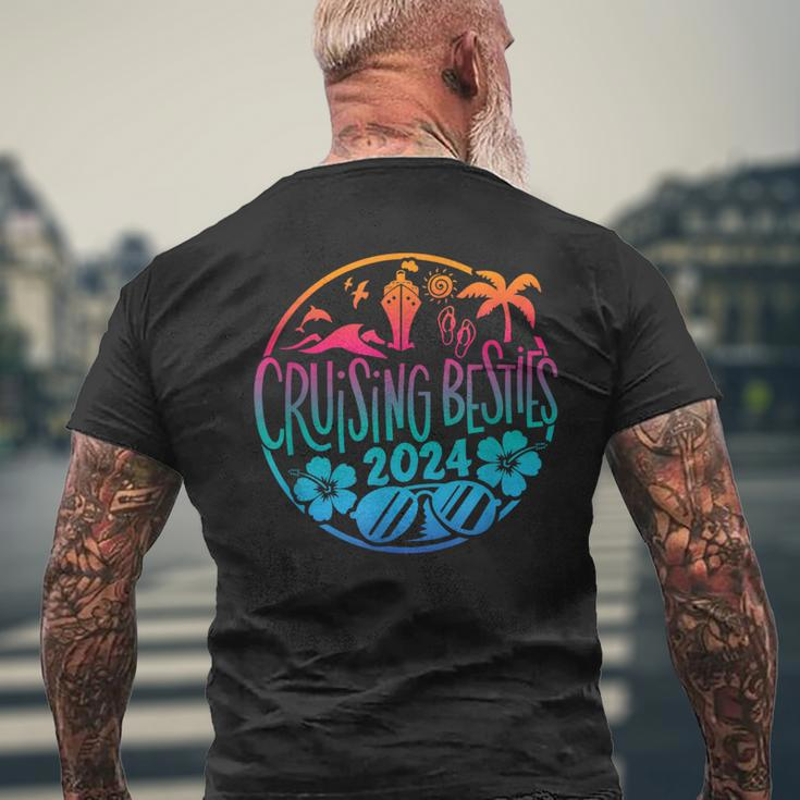 Cruising Besties 2024 Friends Vacation Cruise Men's T-shirt Back Print Gifts for Old Men