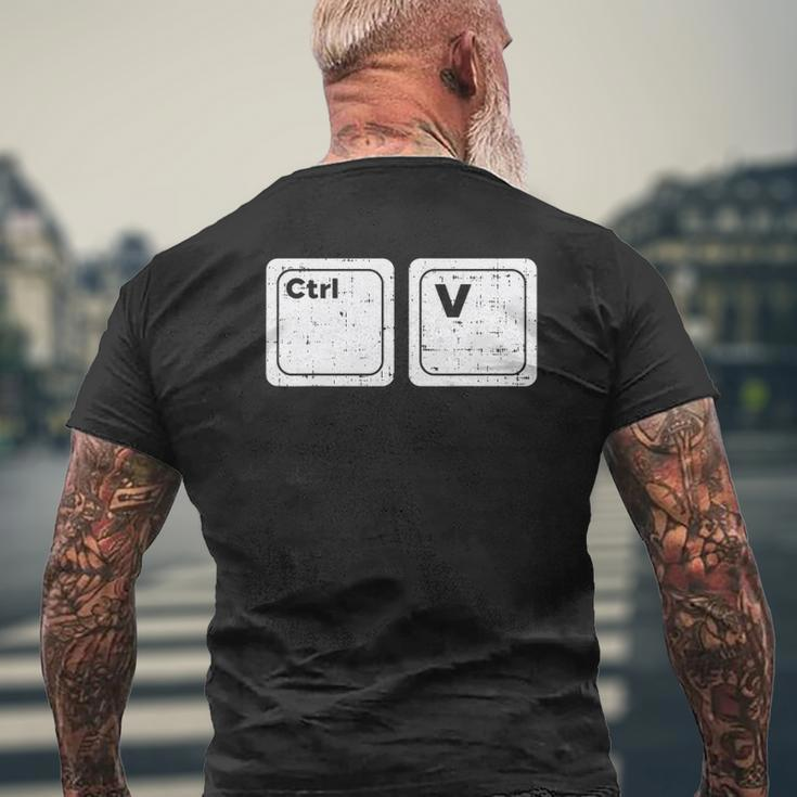 Ctrl V Paste Matching Dad And Kid Son Daughter Mens Back Print T-shirt Gifts for Old Men