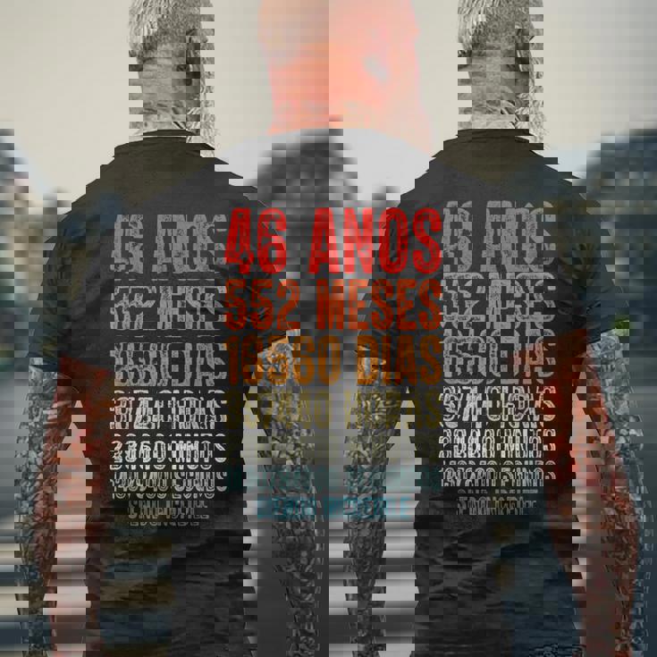Cumpleaños Feliz 46 Años Feliz 46 Años Regalos Originales Camiseta Hombre Estampado Espalda Regalos para ancianos