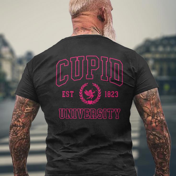 Cupid Est University Happy Valentines Day Love Vintage Retro Men's T-shirt Back Print Gifts for Old Men