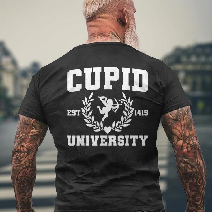 Cupid University Est 1415 Valentines Day Men's T-shirt Back Print Gifts for Old Men