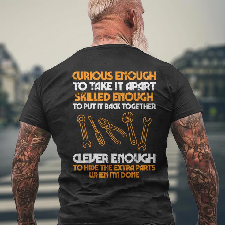 Curious Enough To Take It Apart Car Auto Garage Mechanic Men Men's T-shirt Back Print Gifts for Old Men