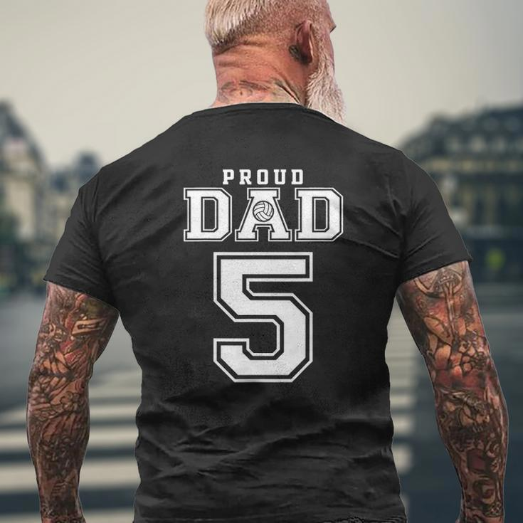Custom Proud Volleyball Dad Number 5 Personalized For Men Mens Back Print T-shirt Gifts for Old Men