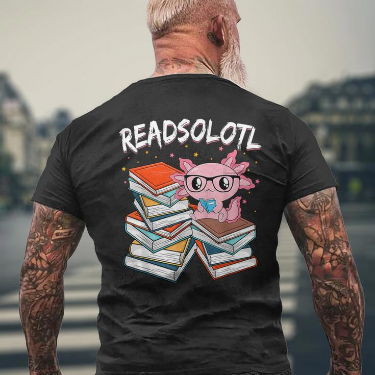Cute Axolotl Read Book Readsolotl Axolotl Reading Books Men's T-shirt Back Print Gifts for Old Men