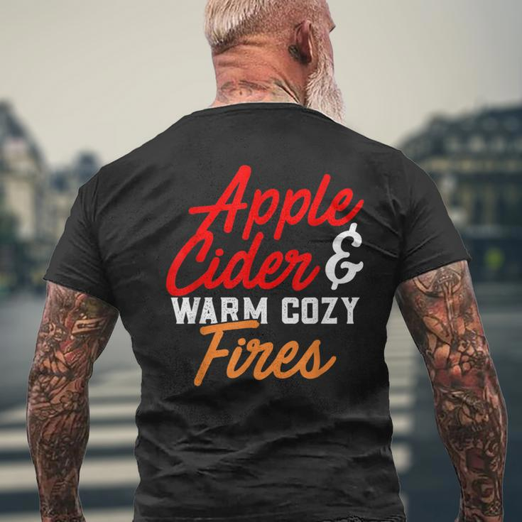Cute Fall Apple Cider & Warm Cozy Fires Men's T-shirt Back Print Gifts for Old Men