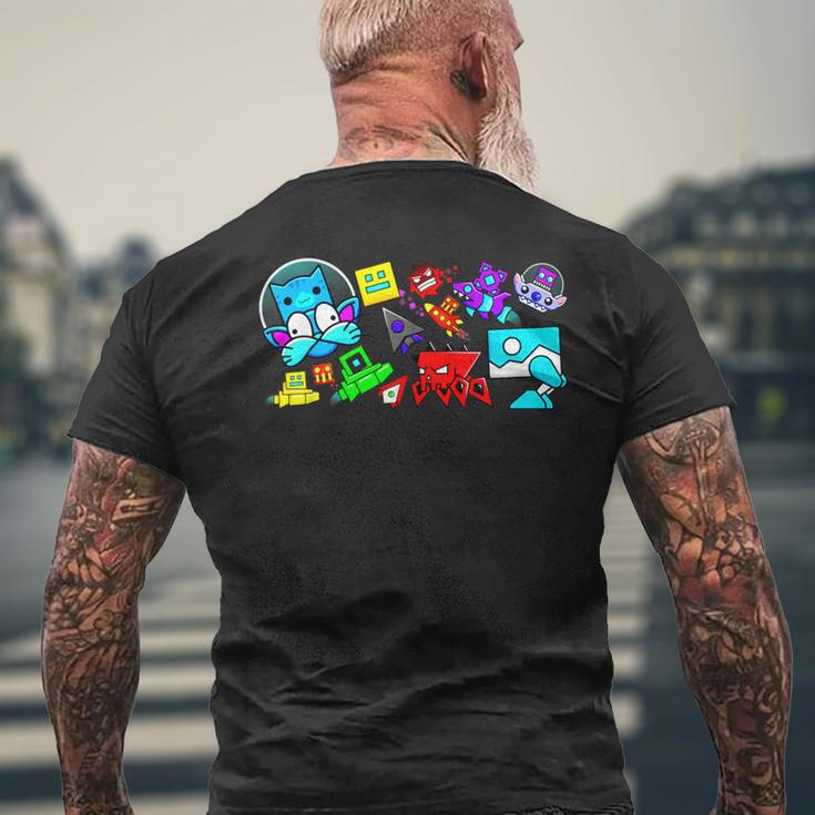 Cute Geometry Video Game Graphic Birthday Men's T-shirt Back Print Gifts for Old Men