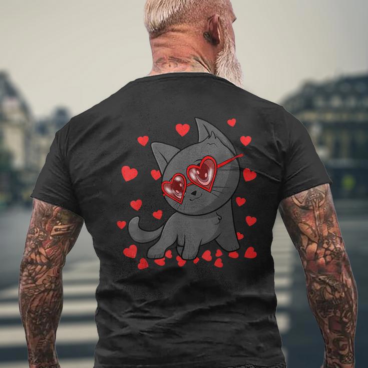 Cute Kitten Vday For Kitty Lovers Cat Valentines Day Men's T-shirt Back Print Gifts for Old Men