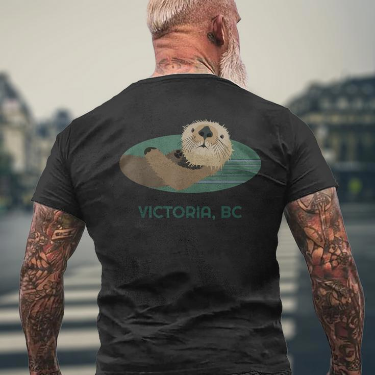 Cute Otter Victoria Bc Coast Resident Fisherman Men's T-shirt Back Print Gifts for Old Men