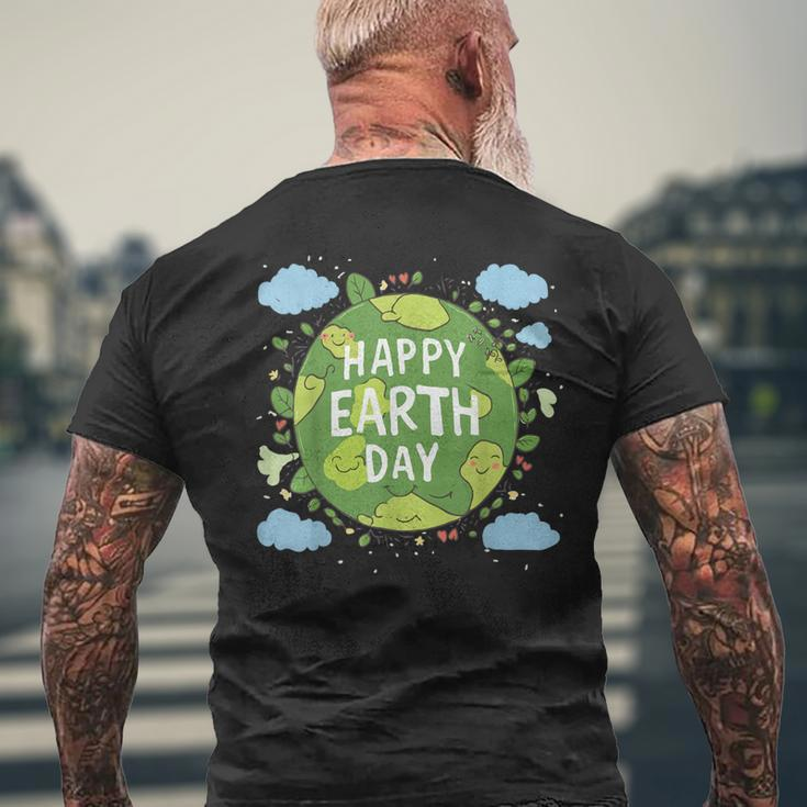 Cute Planet Earth Saying Happy Earth Day 2024 Men's T-shirt Back Print Gifts for Old Men
