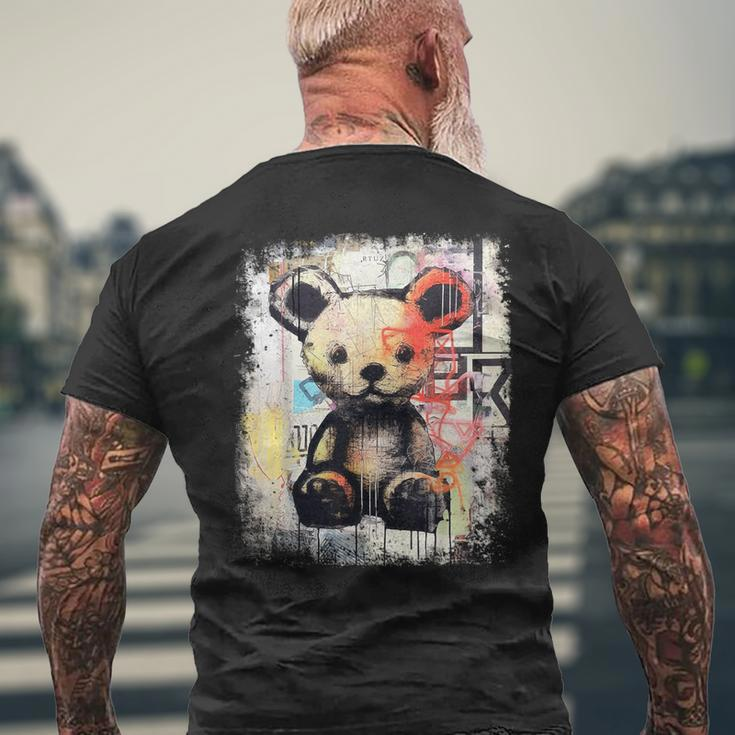 Cute Teddy Bear Graffiti Vintage Teddy Men's T-shirt Back Print Gifts for Old Men