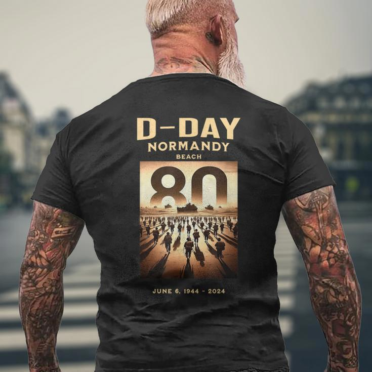 D-Day 80Th Anniversary Normandy Beach Landing Commemorative Men's T-shirt Back Print Gifts for Old Men