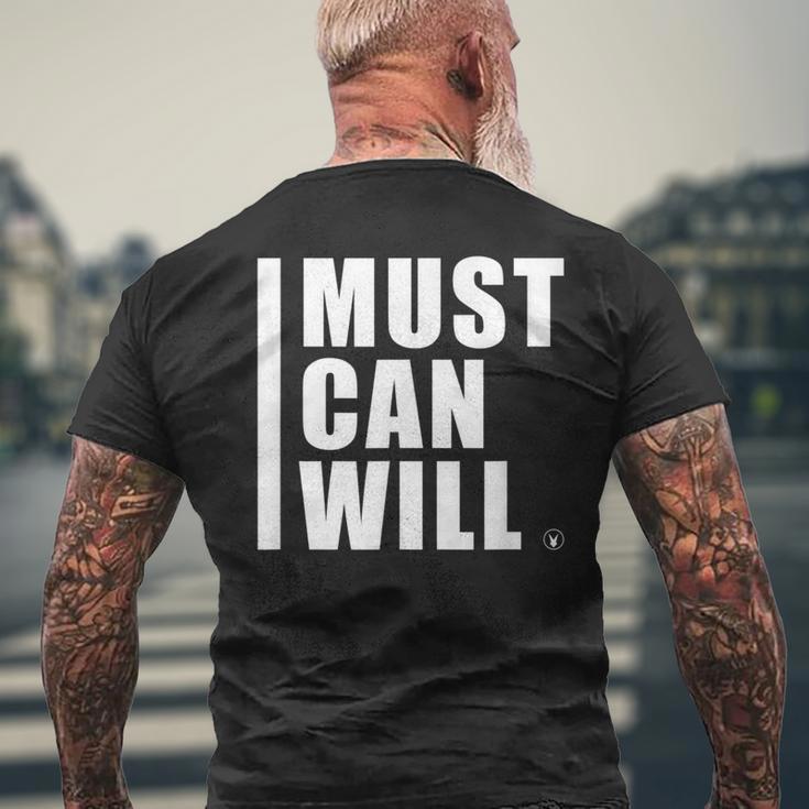 D236 I Must I Can I Will Gym RabbitBodybuilding Men's T-shirt Back Print Gifts for Old Men