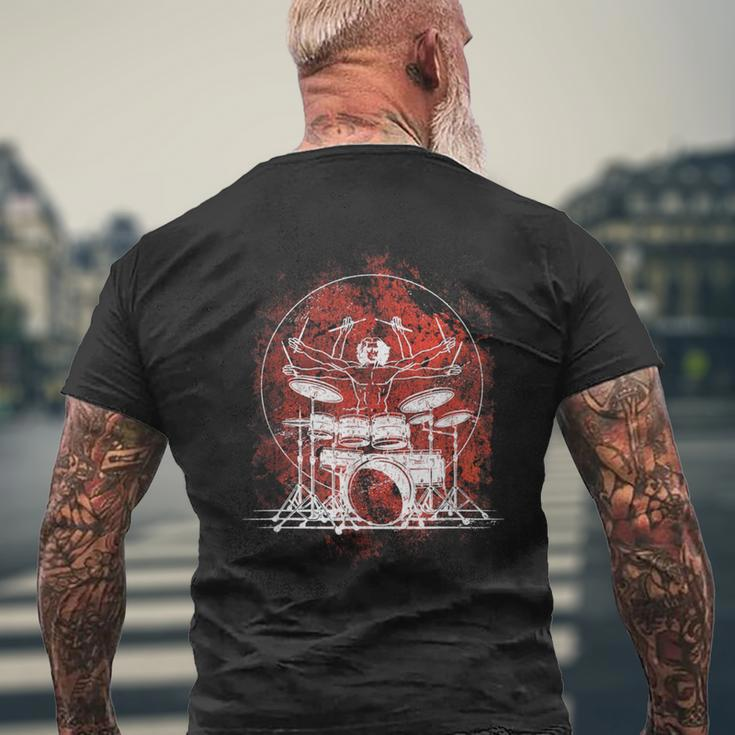 Da Vinci Drummers Drummer Rock Music T-Shirt mit Rückendruck Geschenke für alte Männer