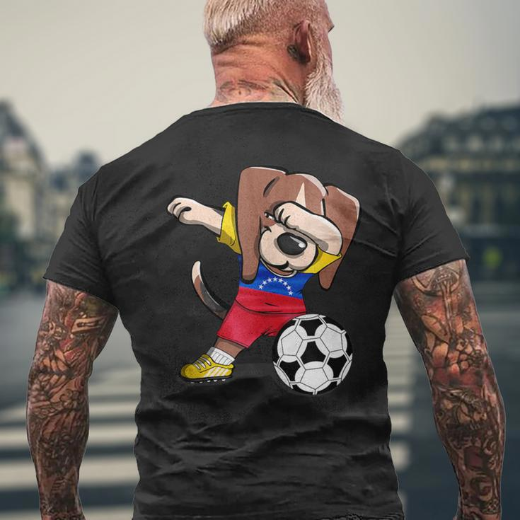 Dabbing Beagle Dog Venezuela Football Venezuelan Flag Soccer Men's T-shirt Back Print Gifts for Old Men