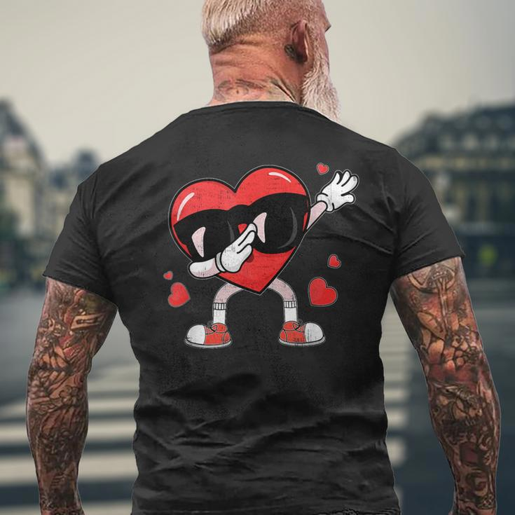 Dabbing Heart Valentines Day Boys Girls Love Dab Dance Men's T-shirt Back Print Gifts for Old Men