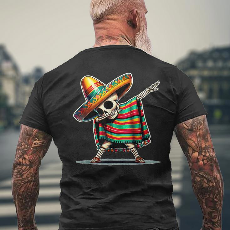 Dabbing Mexican Skeleton Poncho Cinco De Mayo Let's Fiesta Men's T-shirt Back Print Gifts for Old Men