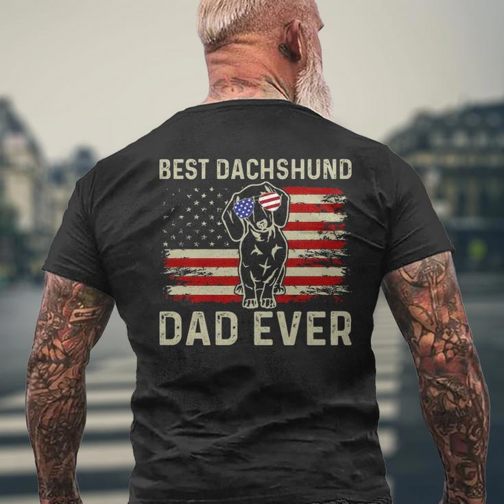 Dachshund Dog Dad Fathers Day Best Dachshund Dad Ever Men's T-shirt Back Print Gifts for Old Men