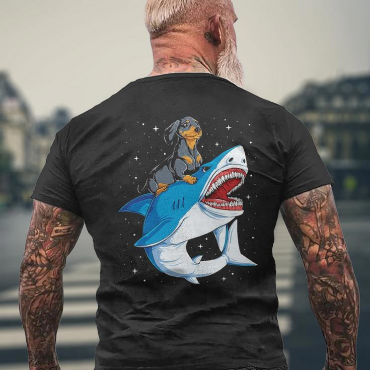 Dachshund Shark Kids Boys Men Space Galaxy Jawsome Men's T-shirt Back Print Gifts for Old Men