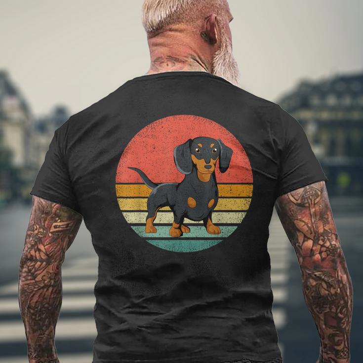 Dachshundintage Dachshund Retro Dog Holder Idea T-Shirt mit Rückendruck Geschenke für alte Männer