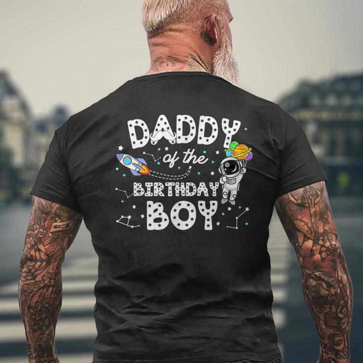 Dad Of The Birthday Astronaut Boy Space Theme Birthday Men's T-shirt Back Print Gifts for Old Men