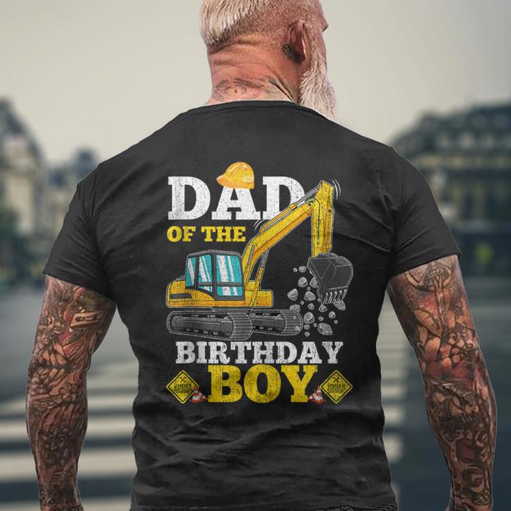 Dad Of The Birthday Boy Construction Birthday Excavator Men's T-shirt Back Print Gifts for Old Men