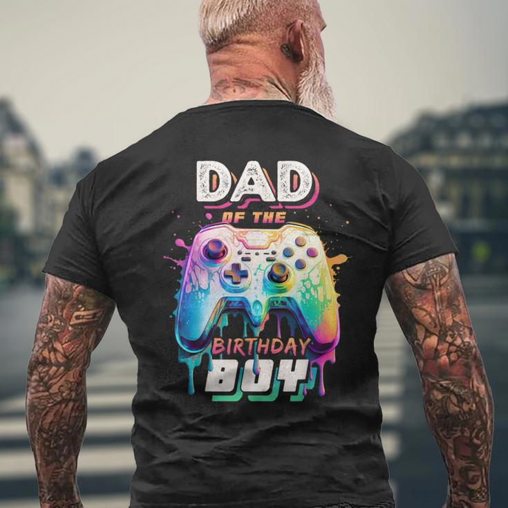 Dad Of The Birthday Boy Matching Video Game Birthday Party Men's T-shirt Back Print Gifts for Old Men