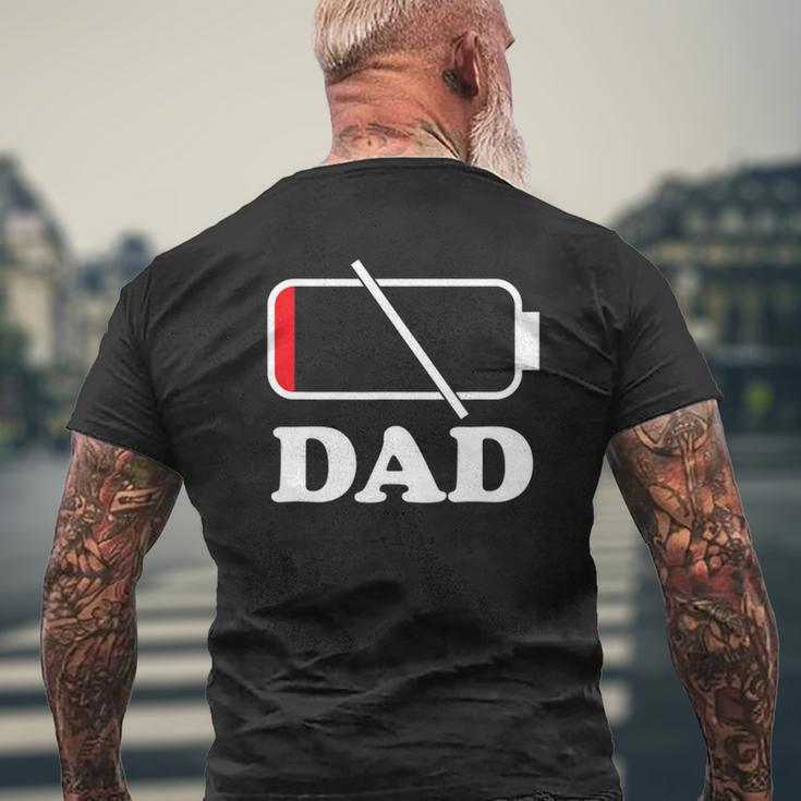 Dad Empty Low Battery Sarcastic Mens Back Print T-shirt Gifts for Old Men