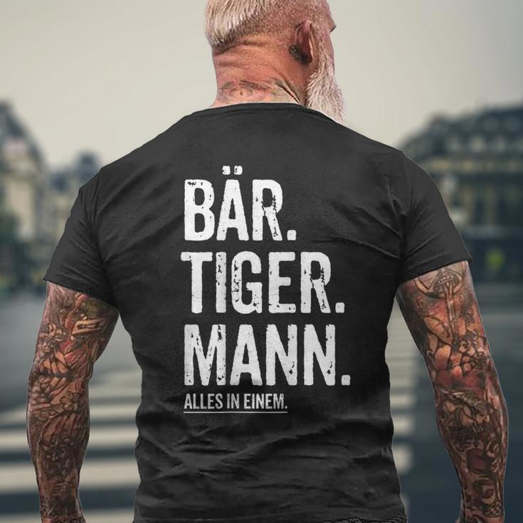 Dad Bear Tiger Man Beard Hipster Dad Beard T-Shirt mit Rückendruck Geschenke für alte Männer