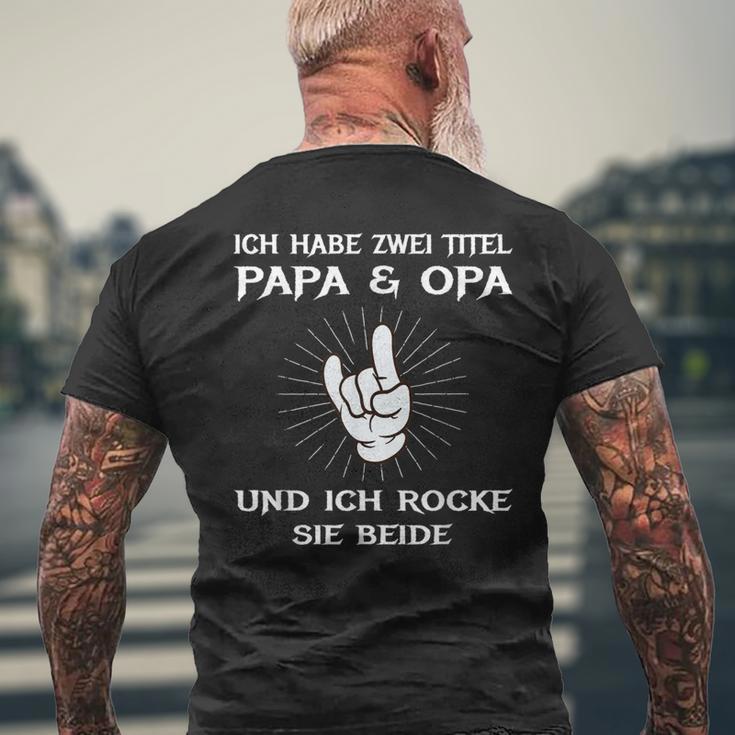 Dad Grandpa Birthday Idea Ich Habe Zwei Titel Slogan T-Shirt mit Rückendruck Geschenke für alte Männer