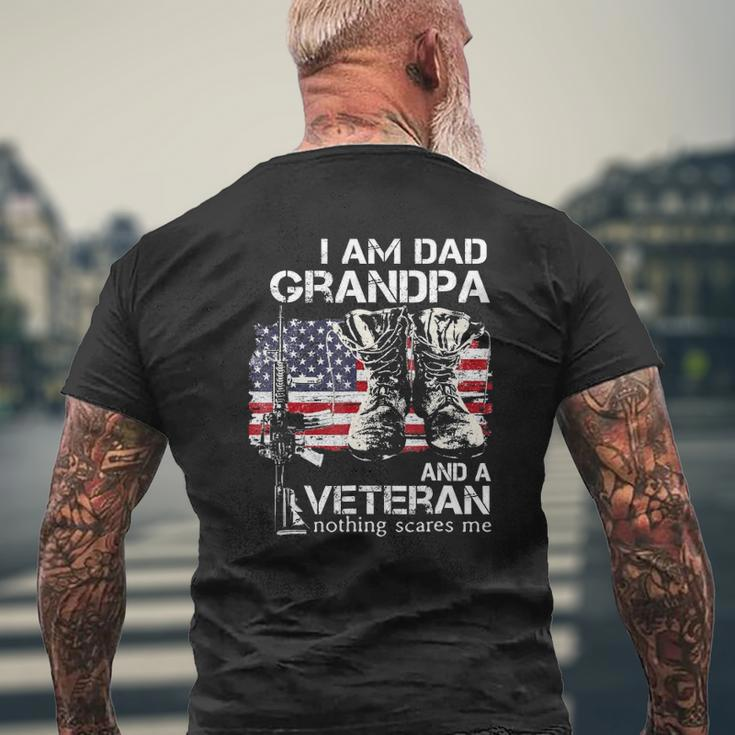 I Am Dad Grandpa And A Veteran Nothing Scares Me Mens Back Print T-shirt Gifts for Old Men