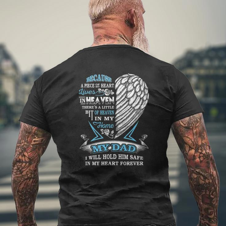 My Dad In Heaven Forever In My Heart In Memory Of Dad Mens Back Print T-shirt Gifts for Old Men