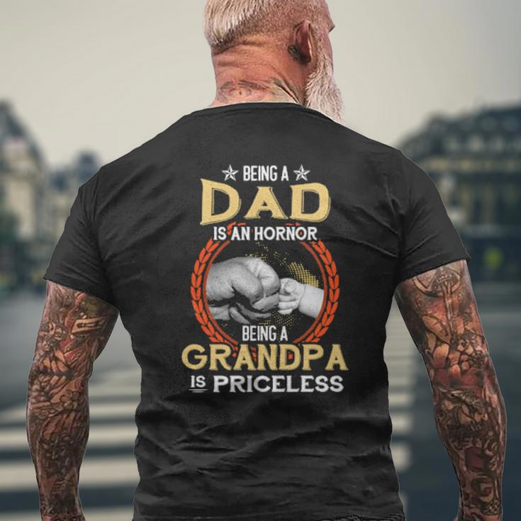 Being A Dad Is An Honor Being A Grandpa Is Priceless Vintage Mens Back Print T-shirt Gifts for Old Men