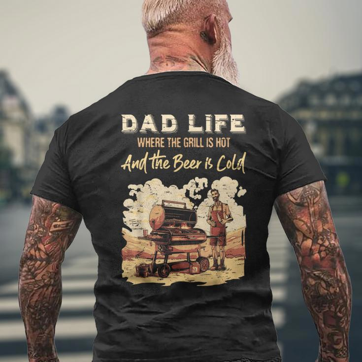 Dad Life Where The Grill Is Hot & Beer Is Cold Father's Day Men's T-shirt Back Print Gifts for Old Men