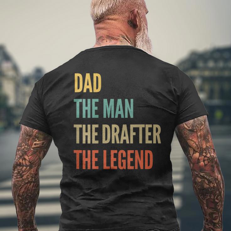 The Dad The Man The Drafter The Legend Men's T-shirt Back Print Gifts for Old Men