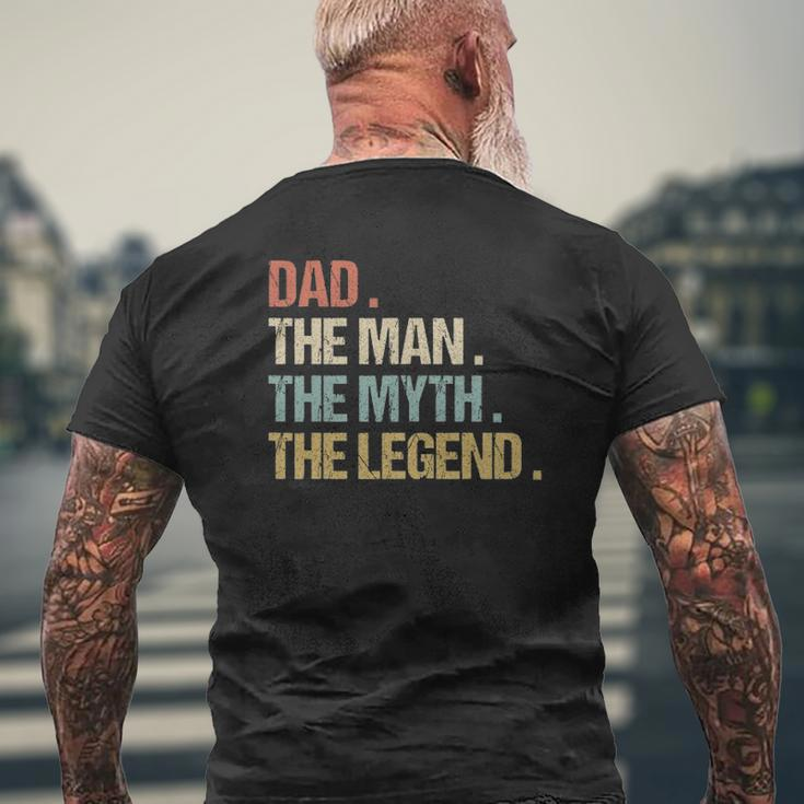 Dad The Man Myth Legend Father Retro Christmas Mens Back Print T-shirt Gifts for Old Men