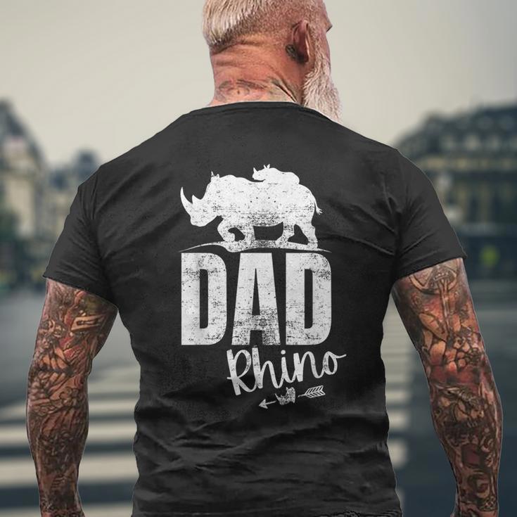 Dad Rhino Proud Dad Joke Apparel For Papa Vintage Men's T-shirt Back Print Gifts for Old Men