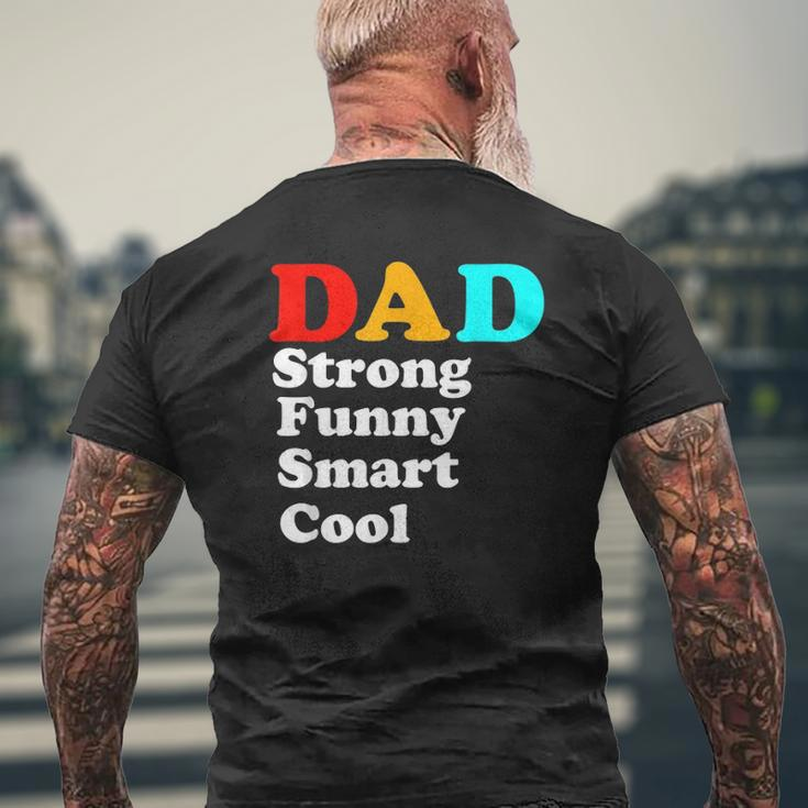 Dad Strong Smart Cool Mens Back Print T-shirt Gifts for Old Men