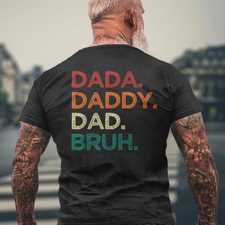 Dada Daddy Dad Bruh Fathers Day Vintage Retro Father Men's T-shirt Back Print Gifts for Old Men