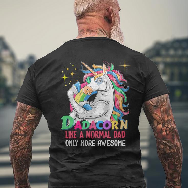 Dadacorn Muscle Unicorn Familienmatching Für Papa-Liebhaber T-Shirt mit Rückendruck Geschenke für alte Männer