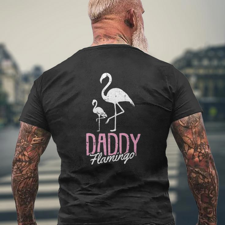 Daddy Flamingo Father's Day Cute Bird Summer Papa Dad-A Pops Mens Back Print T-shirt Gifts for Old Men