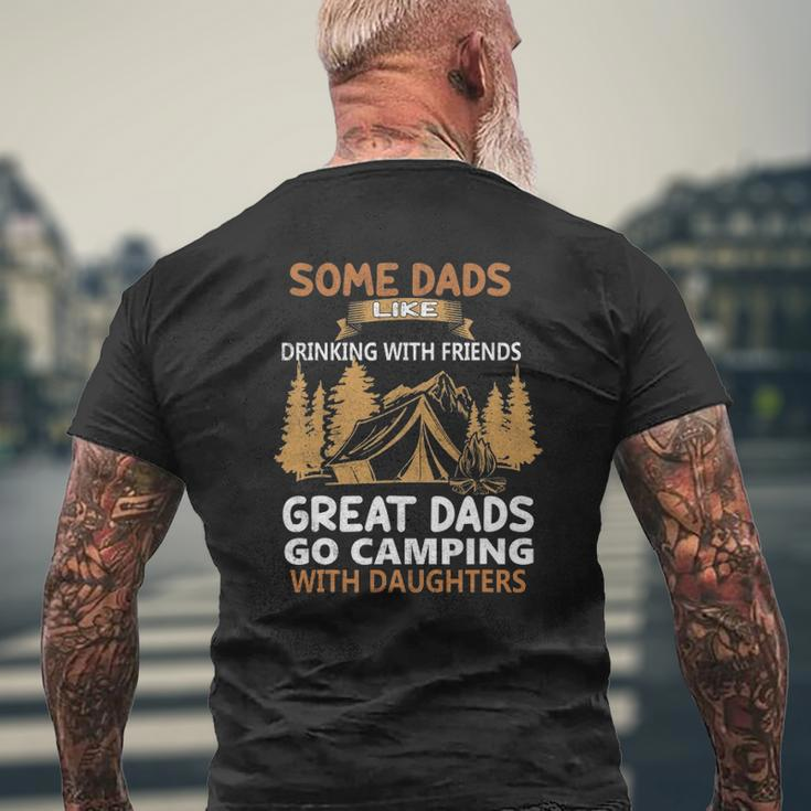 Dads Like Drinking Great Dads Go Camping With Daughters Mens Back Print T-shirt Gifts for Old Men