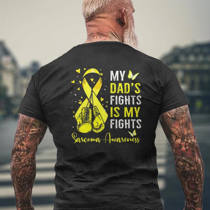 My Dad's Fight Is My Fight Sarcoma Cancer Awareness Boxing Mens Back Print T-shirt Gifts for Old Men