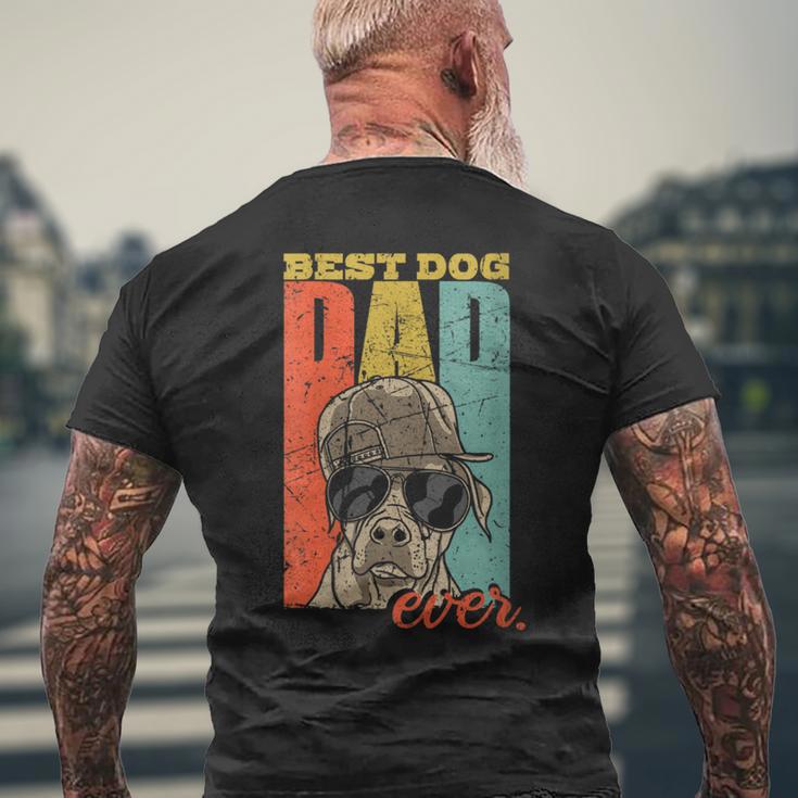 Damen Best Dog Dad Ever Hundepapa Hund Papa Mit-Ausschnitt T-Shirt mit Rückendruck Geschenke für alte Männer