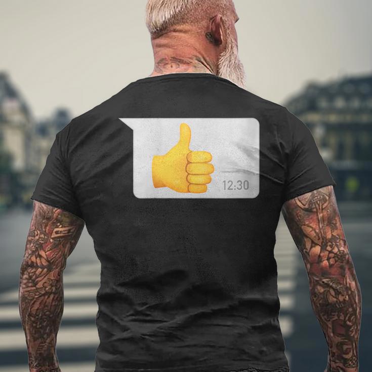 Damen Daumen Hoch X Thumbs Up -Ater Papa Nachricht Dad Message Mit-Ausschnitt T-Shirt mit Rückendruck Geschenke für alte Männer