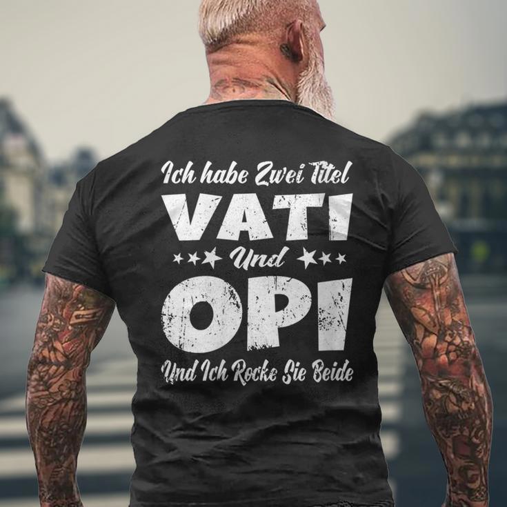 Damen Ich Habe Zwei Titel Papa Und Opa -Aterati & Opiatertag Mit-Ausschnitt T-Shirt mit Rückendruck Geschenke für alte Männer