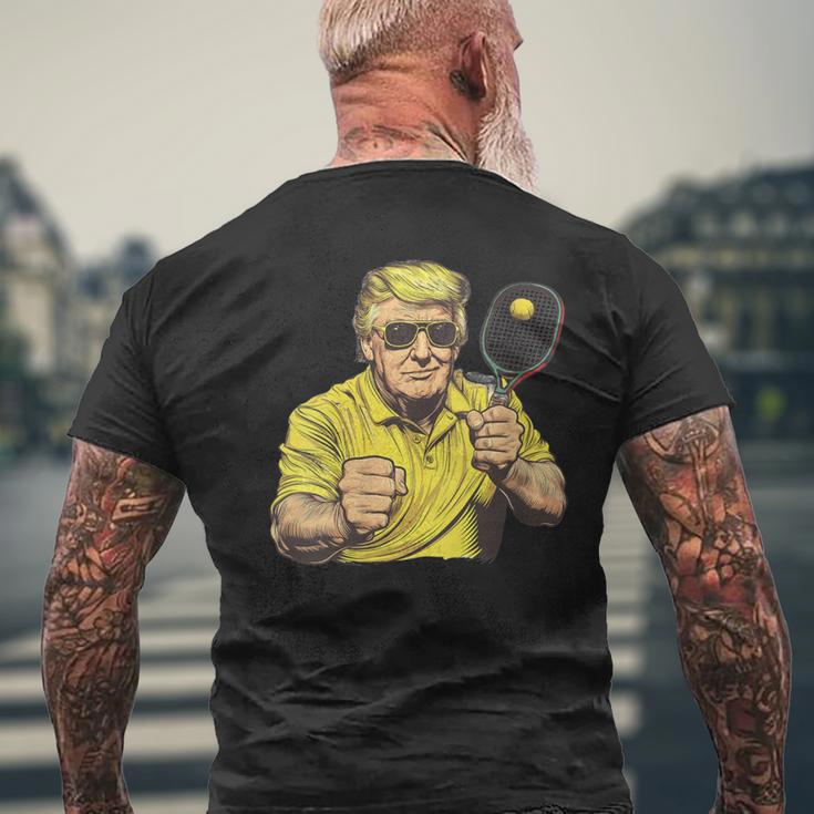 Damen Lustiges Trump-Spiel Pickleballatertag Papa Weihnachten Mit-Ausschnitt T-Shirt mit Rückendruck Geschenke für alte Männer