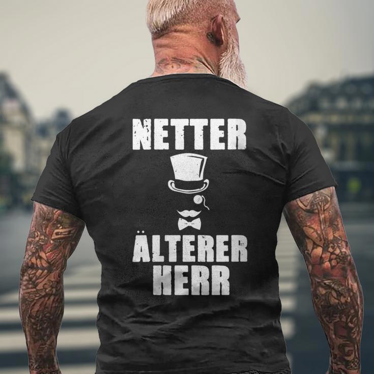 Damen Netter Älterer Herrater Papa Opa Geschenk Gentleman Mit-Ausschnitt T-Shirt mit Rückendruck Geschenke für alte Männer