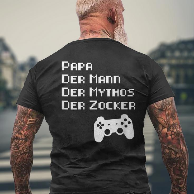 Damen Papa Zockerater Gamer Geburtstag Spruch Lustig Geschenk Mit-Ausschnitt T-Shirt mit Rückendruck Geschenke für alte Männer