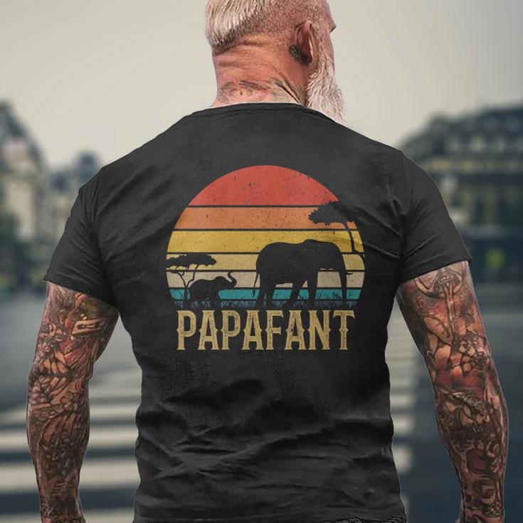 Damen Papafant Papa Elefant Retrointage Sunsetatertag Savanne Mit-Ausschnitt T-Shirt mit Rückendruck Geschenke für alte Männer